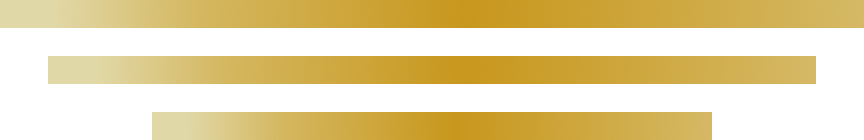 Three horizontal gold bars of varying lengths and thicknesses on a light gray background.